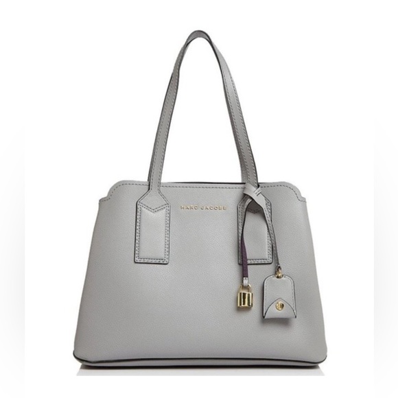 NWT MARC JACOBS THE EDITOR ROCK GREY TOTE BAG PEBBLED LEATHER